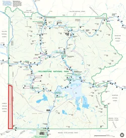 Detailed map of Yellowstone Zone of Death showing jurisdictional boundaries
