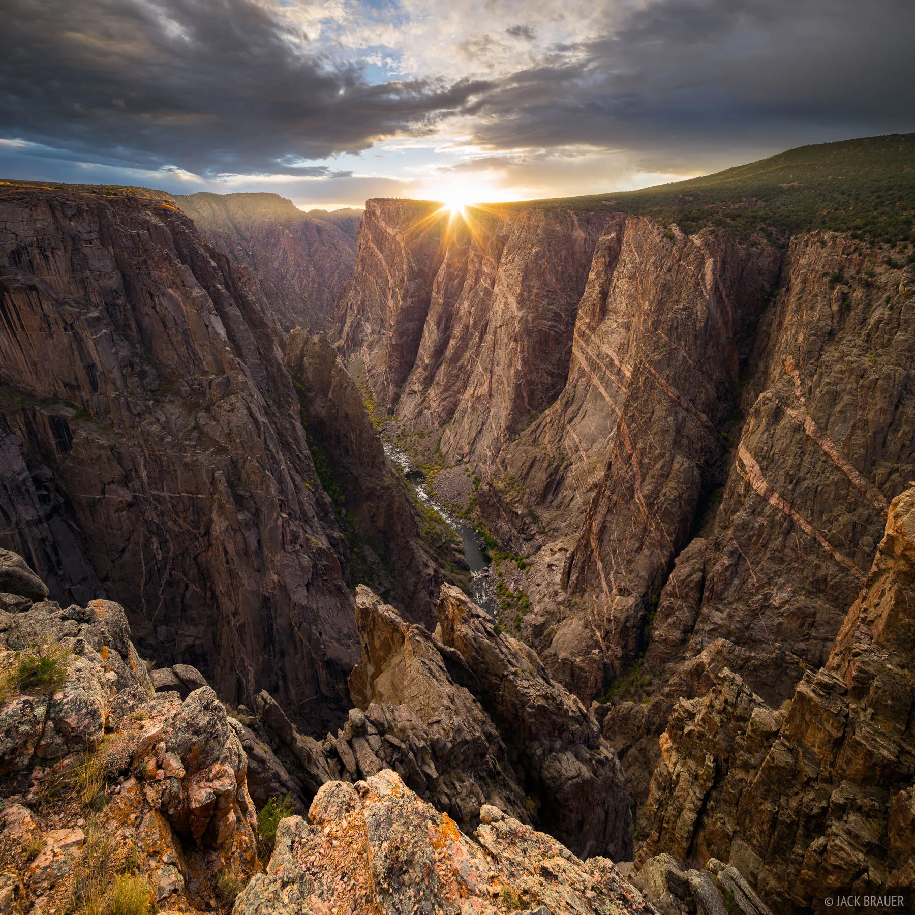 Painted Wall at sunset in Black Canyon of the Gunnison National Park