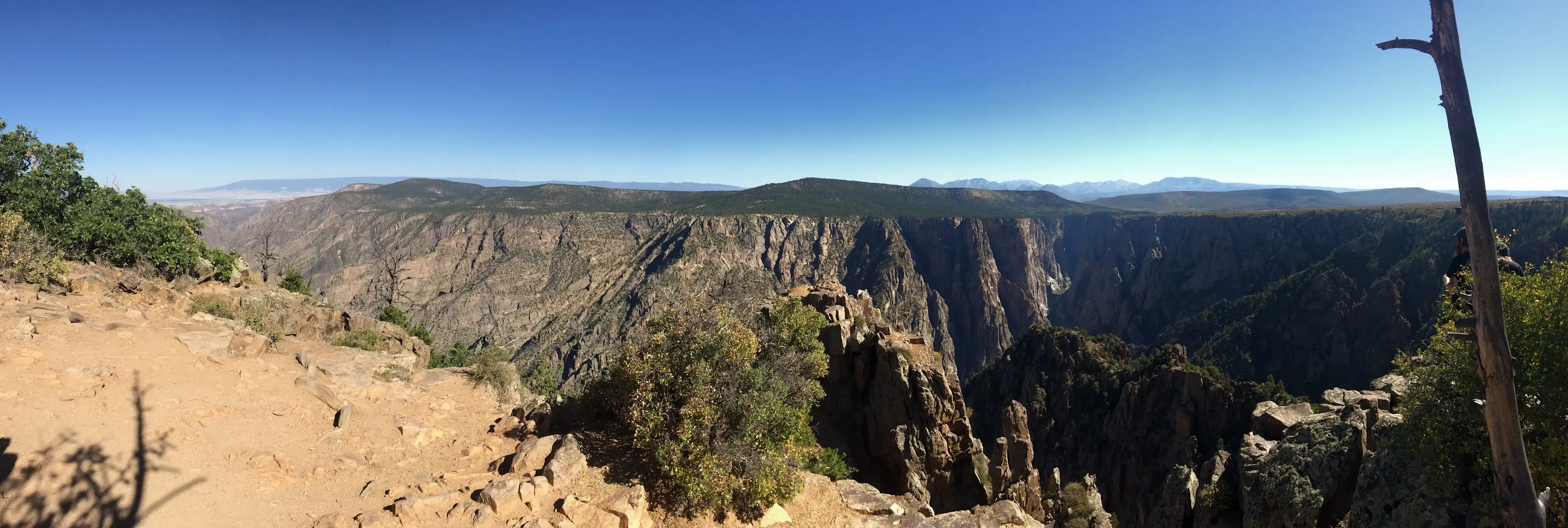 Panoramic view of Black Canyon South Rim Campground showing the dramatic canyon landscape