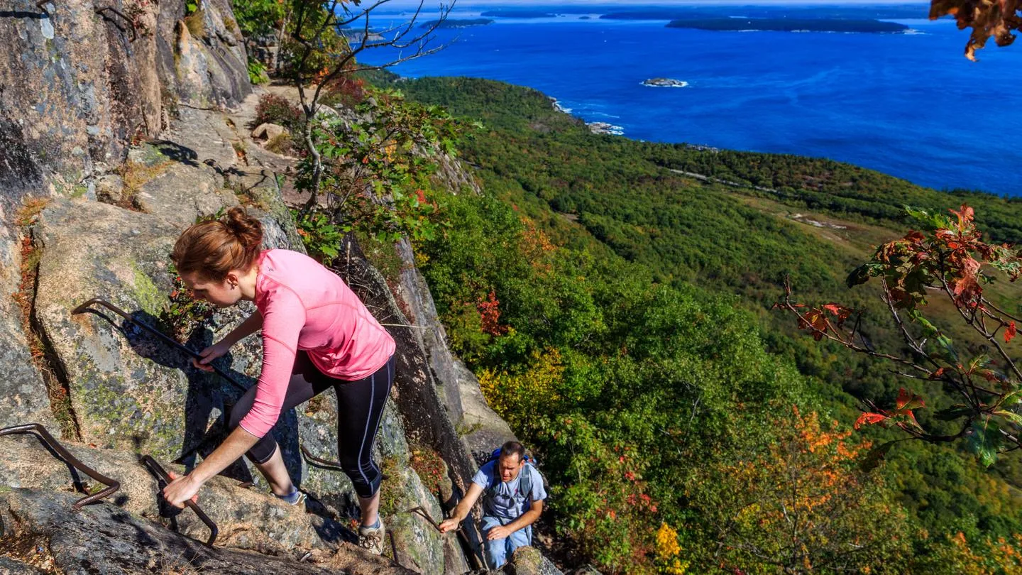 Sunset atop Cadillac Mountain with fantastic viewpoints