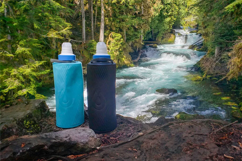 Various hiking water bottles tested on outdoor trails