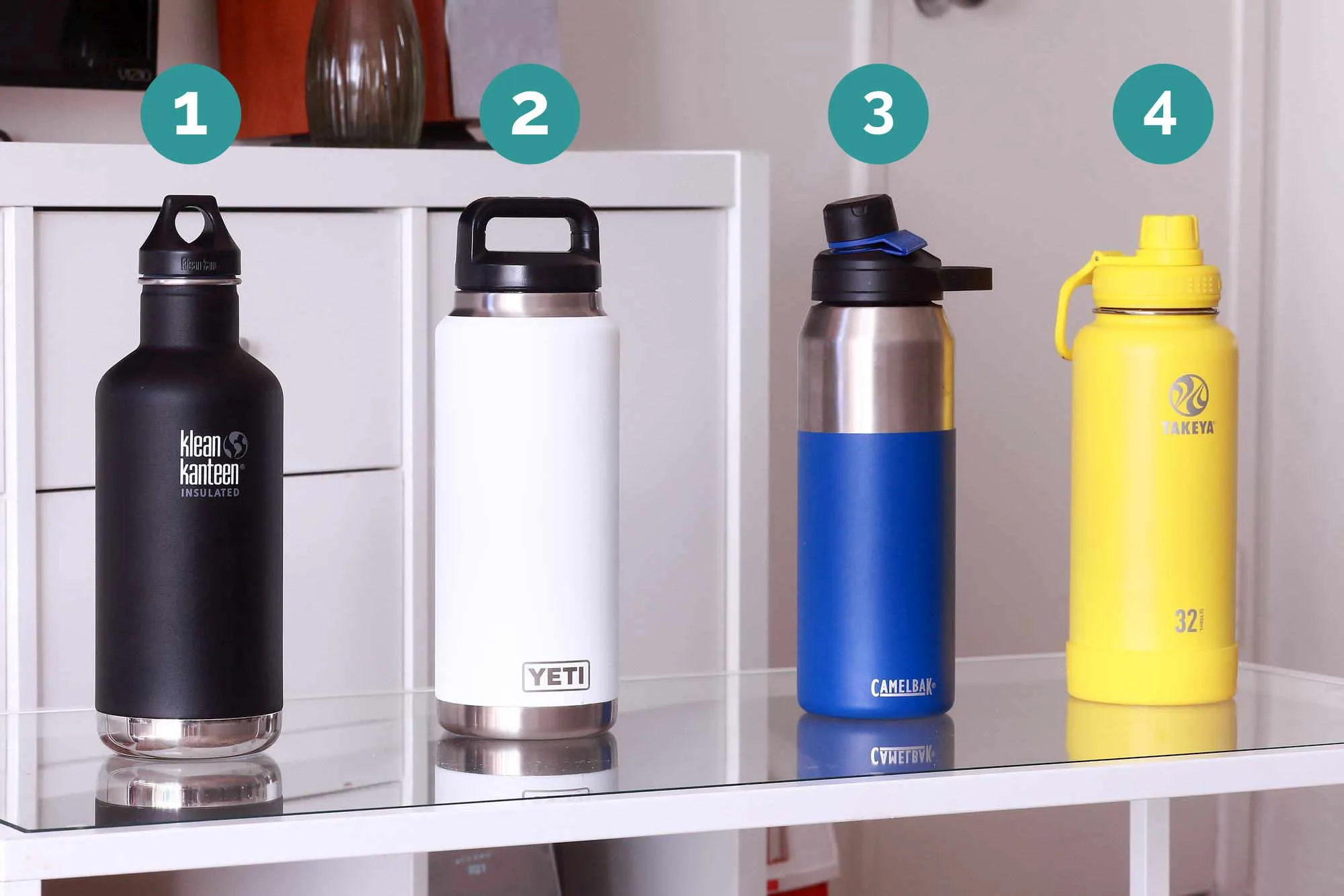 Comparison lineup of the best insulated water bottles for office use including stainless steel options